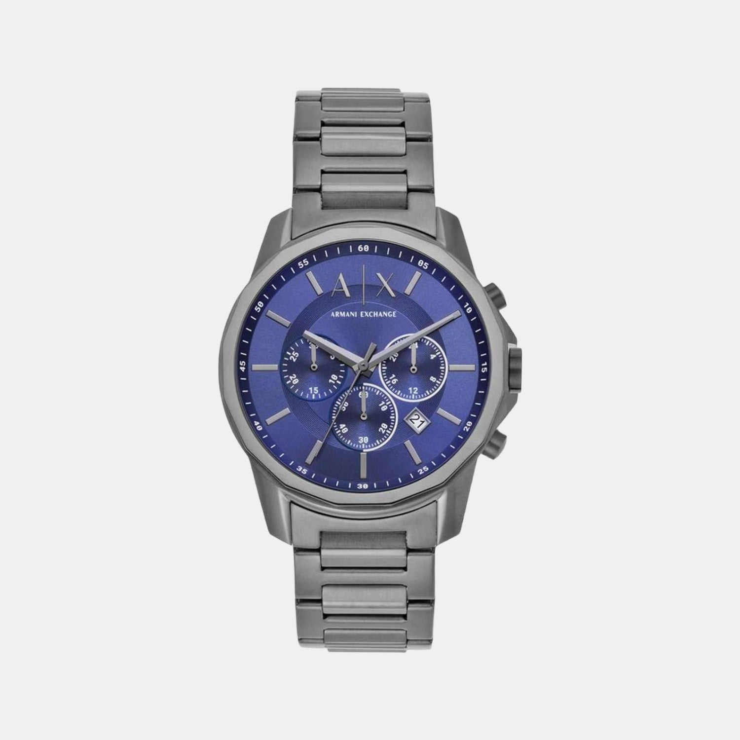 Na Men Quartz Blue Dial Chronograph Stainless Steel Watch AX1731