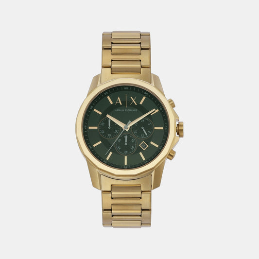 Banks Men Quartz Green Dial Chronograph Stainless Steel Watch AX1746