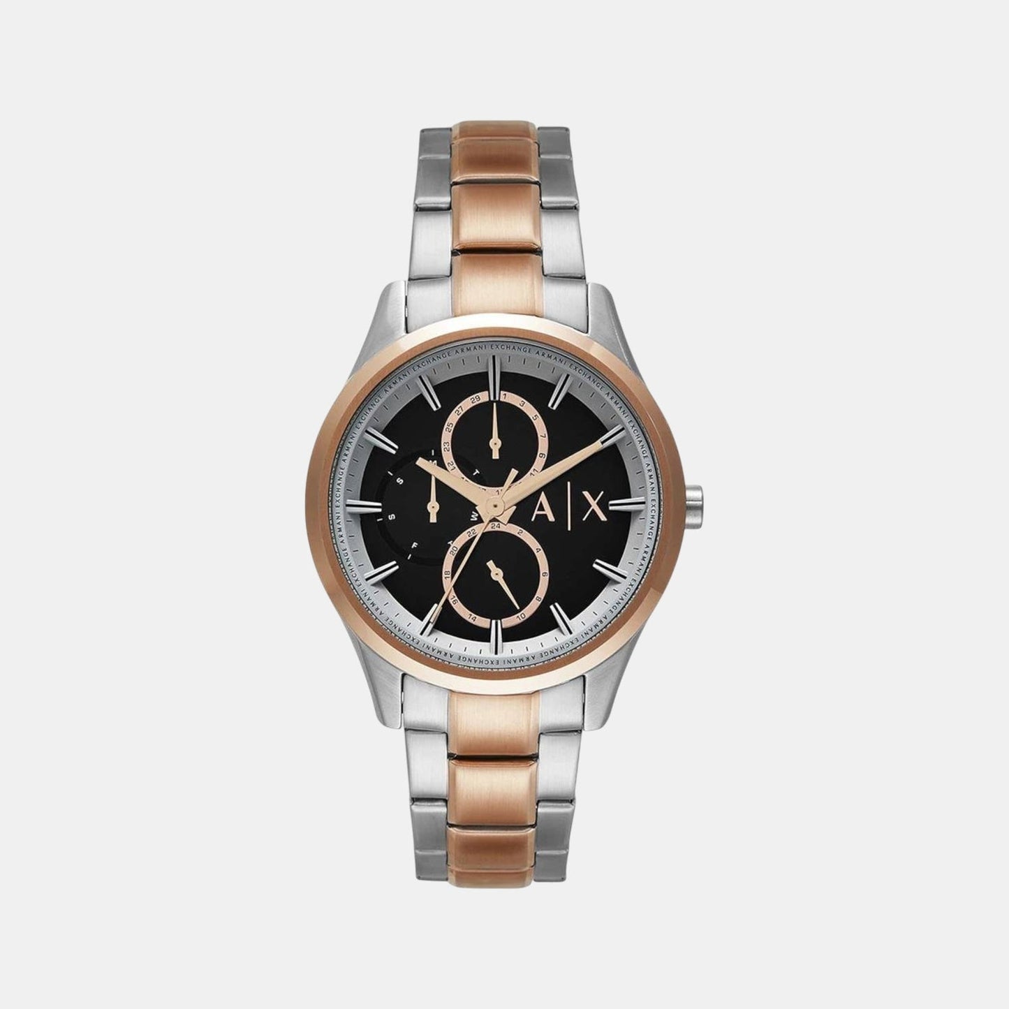 Dante Men Quartz Black Dial Multi-Function Stainless Steel Watch AX1882