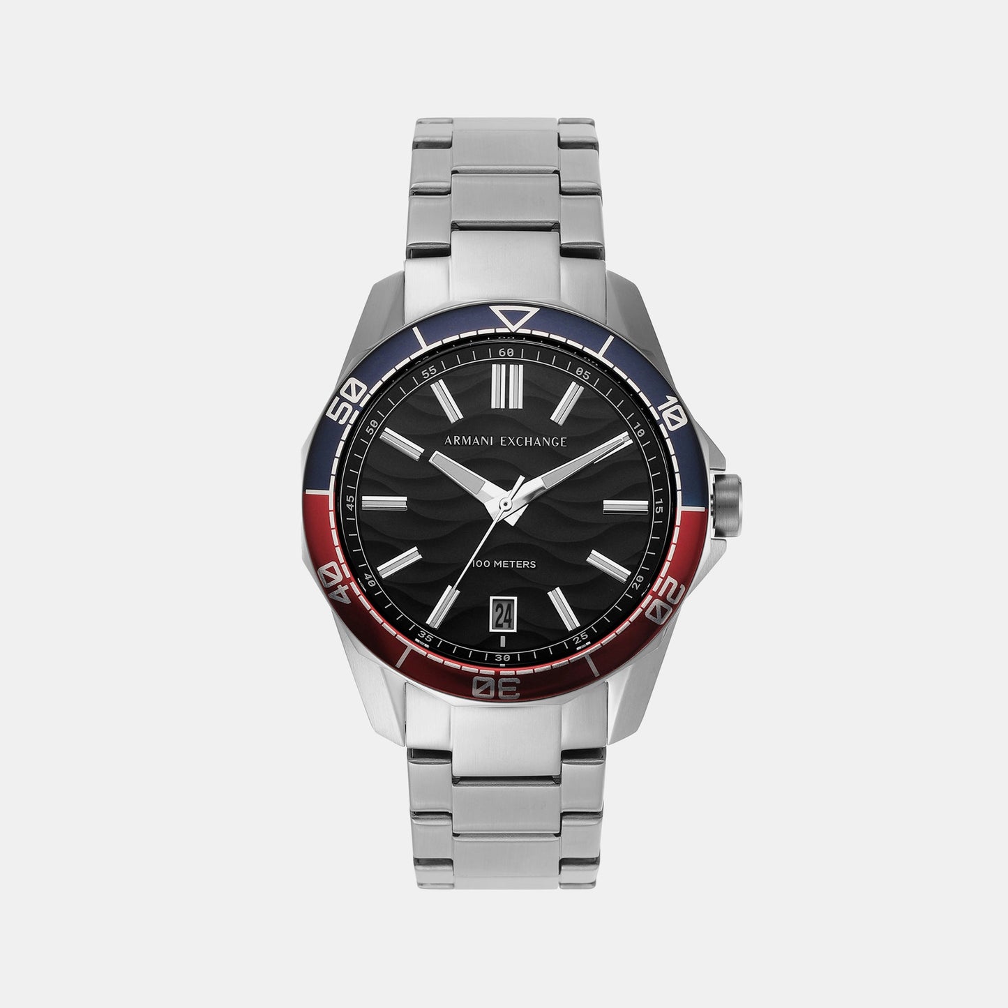 Spencer Men Quartz Black Dial Analog Stainless Steel Watch AX1955