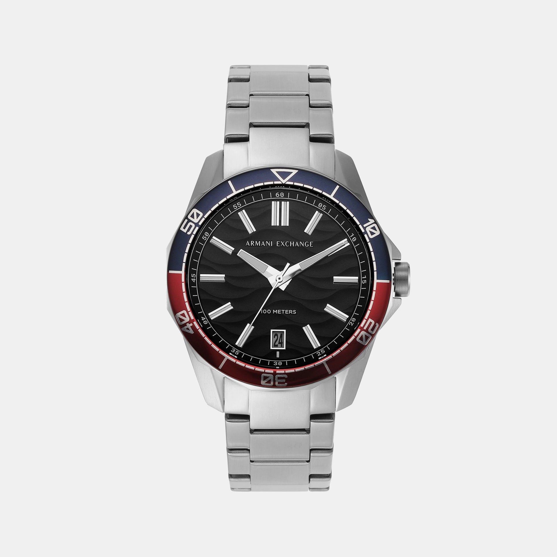 Spencer Men Quartz Black Dial Analog Stainless Steel Watch AX1955