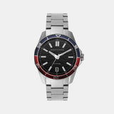 Spencer Men Quartz Black Dial Analog Stainless Steel Watch AX1955