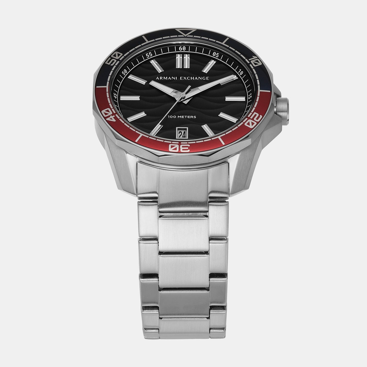 Spencer Men Quartz Black Dial Analog Stainless Steel Watch AX1955