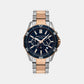 Men Quartz Blue Dial Chronograph Stainless Steel Watch AX1965