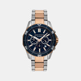 Men Quartz Blue Dial Chronograph Stainless Steel Watch AX1965