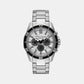 Men Quartz Silver Dial Chronograph Stainless Steel Watch AX1969