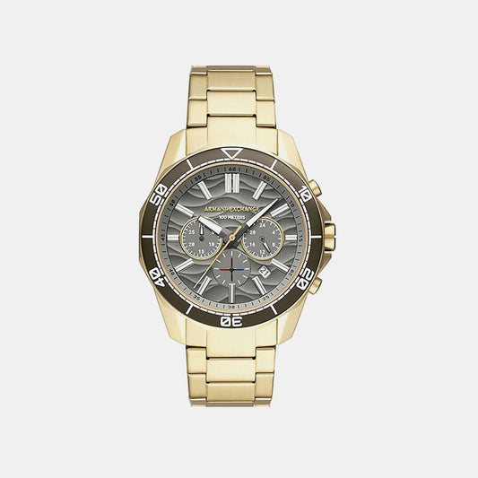 Men Quartz Grey Dial Chronograph Stainless Steel Watch AX1970