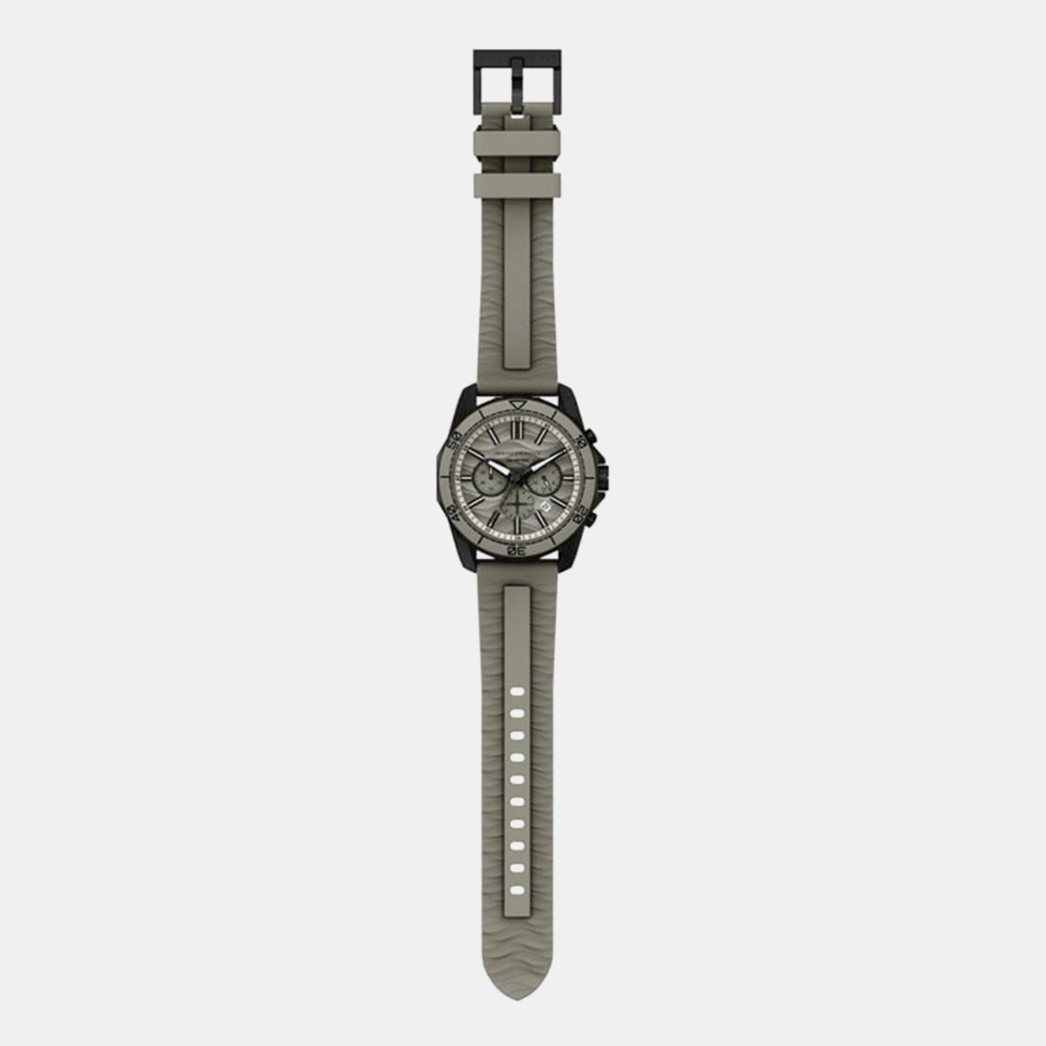 Men Quartz Grey Dial Chronograph Silicone Watch AX1971