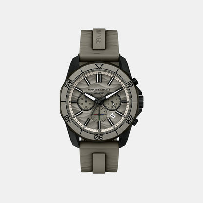 Men Quartz Grey Dial Chronograph Silicone Watch AX1971