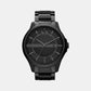 Hampton Men Quartz Black Dial Analog Stainless Steel Watch AX2104