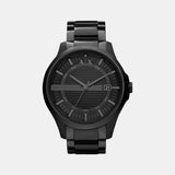 Hampton Men Quartz Black Dial Analog Stainless Steel Watch AX2104
