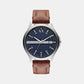 Hampton Men Quartz Blue Dial Analog Leather Watch AX2133