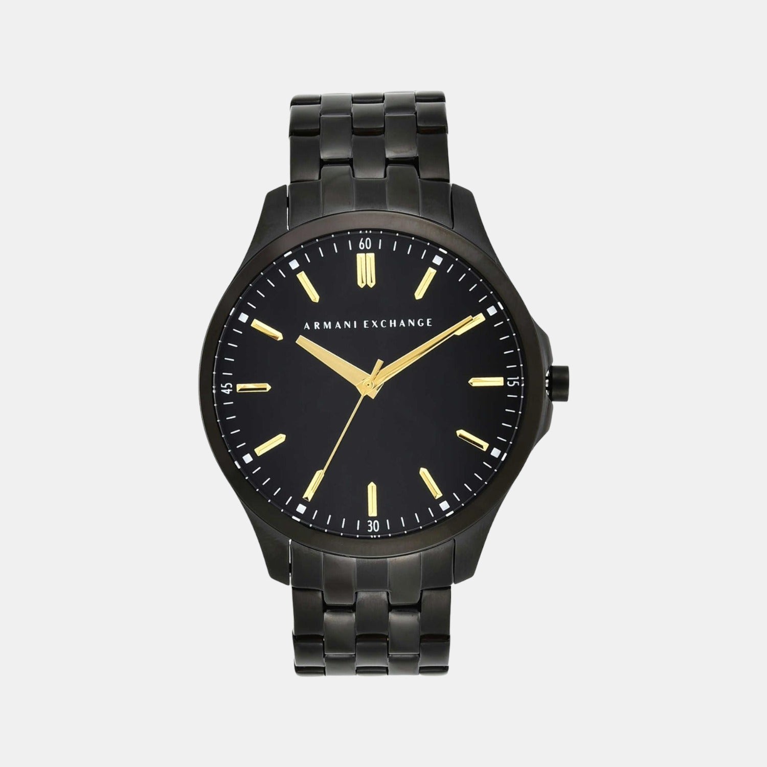 Hampton Men Quartz Black Dial Analog Stainless Steel Watch AX2144