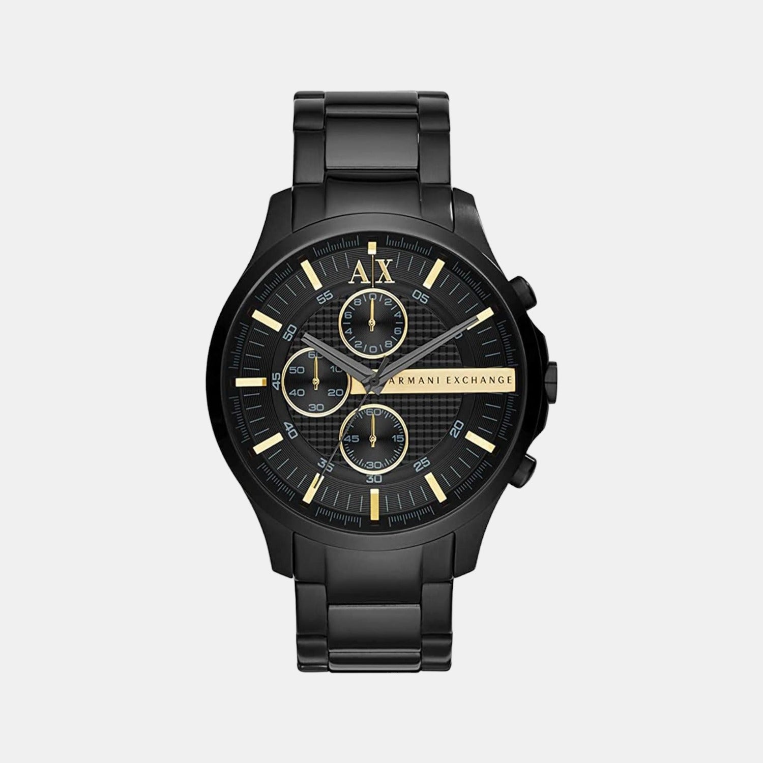 Hampton Men Quartz Black Dial Chronograph Stainless Steel Watch AX2164