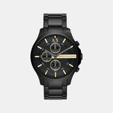 Hampton Men Quartz Black Dial Chronograph Stainless Steel Watch AX2164