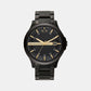 Hampton Men Quartz Black Dial Analog Stainless Steel Watch AX2413