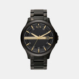 Hampton Men Quartz Black Dial Analog Stainless Steel Watch AX2413