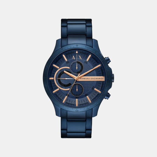 Hampton Men Quartz Blue Dial Chronograph Stainless Steel Watch AX2430