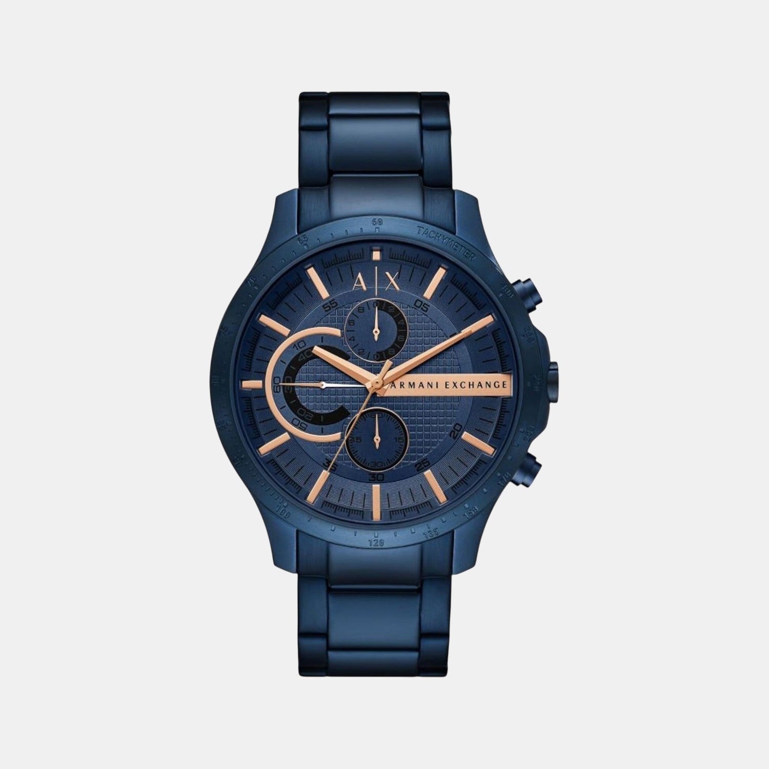Hampton Men Quartz Blue Dial Chronograph Stainless Steel Watch AX2430