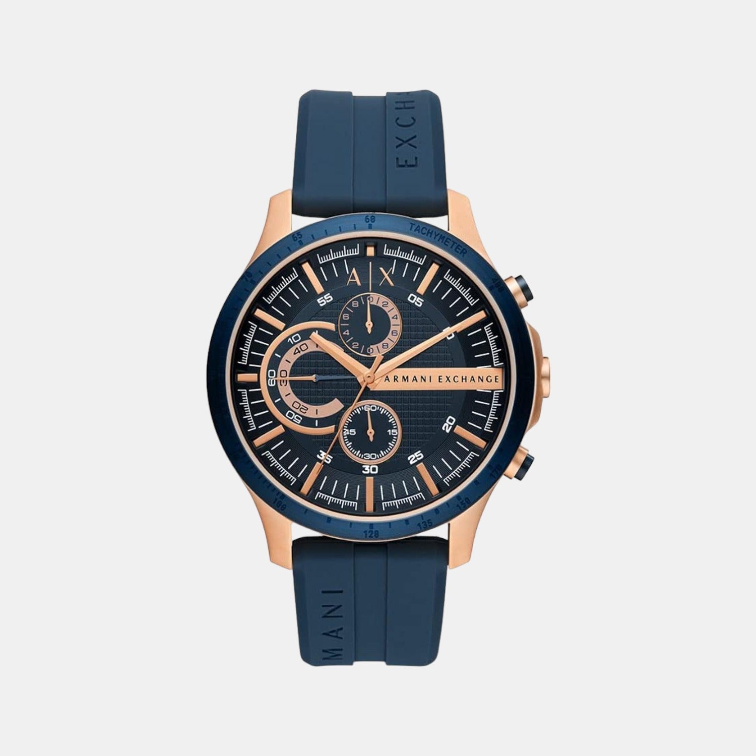 Na Men Quartz Blue Dial Chronograph Silicone Watch AX2440