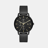 Cayde Men Quartz Black Dial Chronograph Mesh Watch AX2716