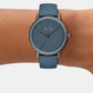 Men Quartz Blue Dial Analog Leather Watch AX2767