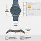Men Quartz Blue Dial Analog Leather Watch AX2767