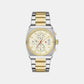 Men Quartz Cream Dial Analog Stainless Steel Watch AX2821