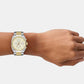 Men Quartz Cream Dial Analog Stainless Steel Watch AX2821