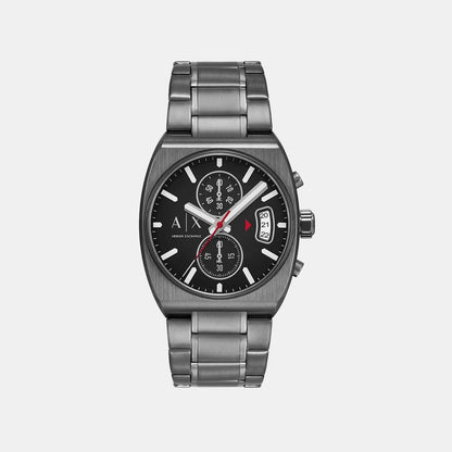Men Quartz Black Dial Analog Stainless Steel Watch AX2823