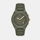 Men Quartz Green Dial Chronograph Silicone Watch AX4169
