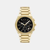 Na Men Quartz Black Dial Chronograph Stainless Steel Watch AX4180