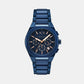 Men Quartz Blue Dial Chronograph Stainless Steel Watch AX4189