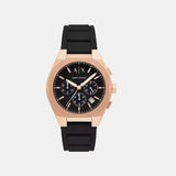 Sync Men Quartz Black Dial Analog Silicone Watch AX4190