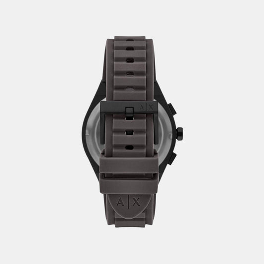 Sync Men Quartz Grey Dial Chronograph Silicone Watch AX4191