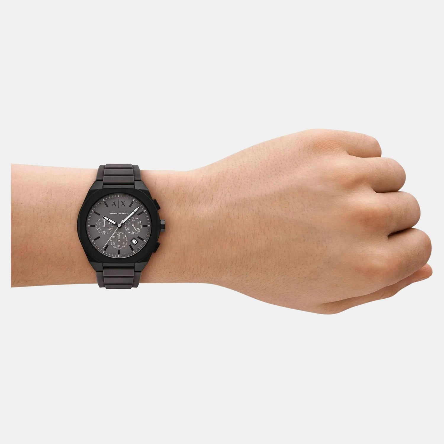 Sync Men Quartz Grey Dial Chronograph Silicone Watch AX4191
