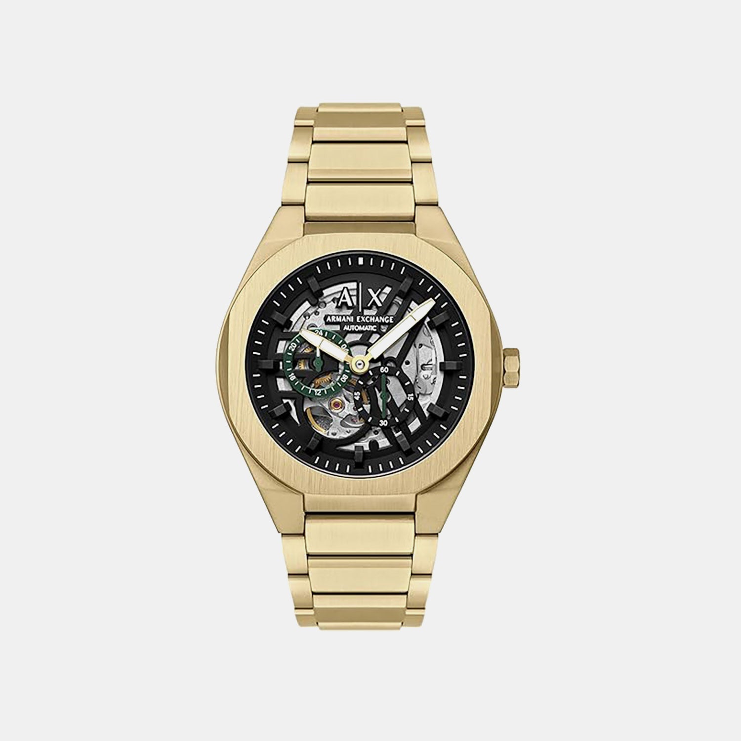 Sync Men Automatic Black Dial Chronograph Stainless Steel Watch AX4194