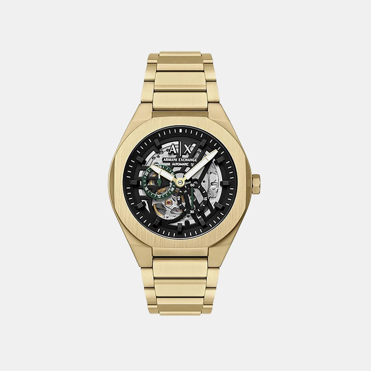 Sync Men Automatic Black Dial Chronograph Stainless Steel Watch AX4194