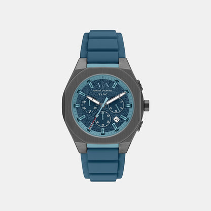 Sync Men Quartz Blue Dial Chronograph Silicone Watch AX4291