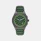 Sync Men Quartz Green Dial Chronograph Silicone Watch AX4292
