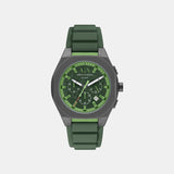 Sync Men Quartz Green Dial Chronograph Silicone Watch AX4292