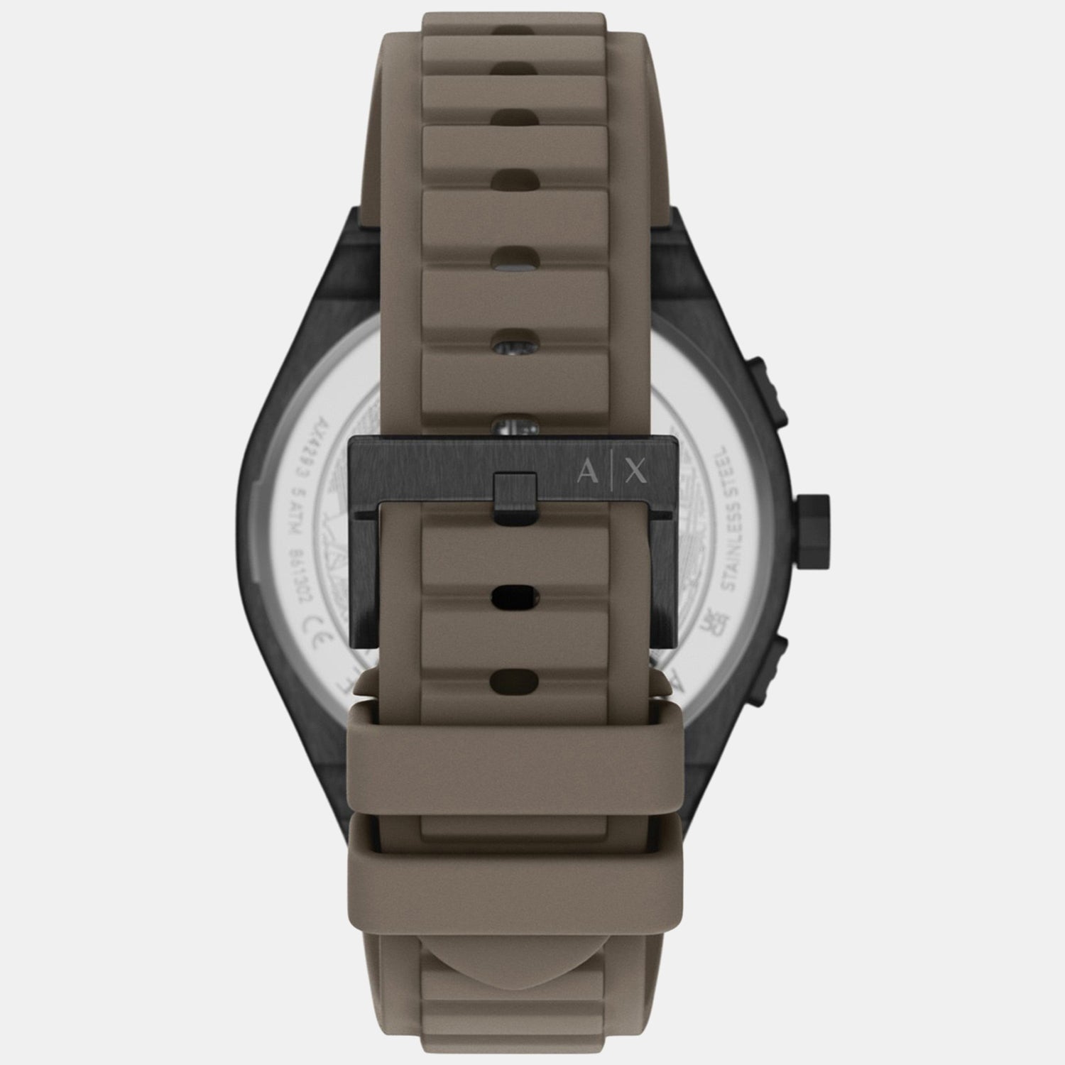Men Quartz Brown Dial Chronograph Silicone Watch AX4293