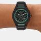 Men Quartz Black Dial Chronograph Stainless Steel Watch AX4294
