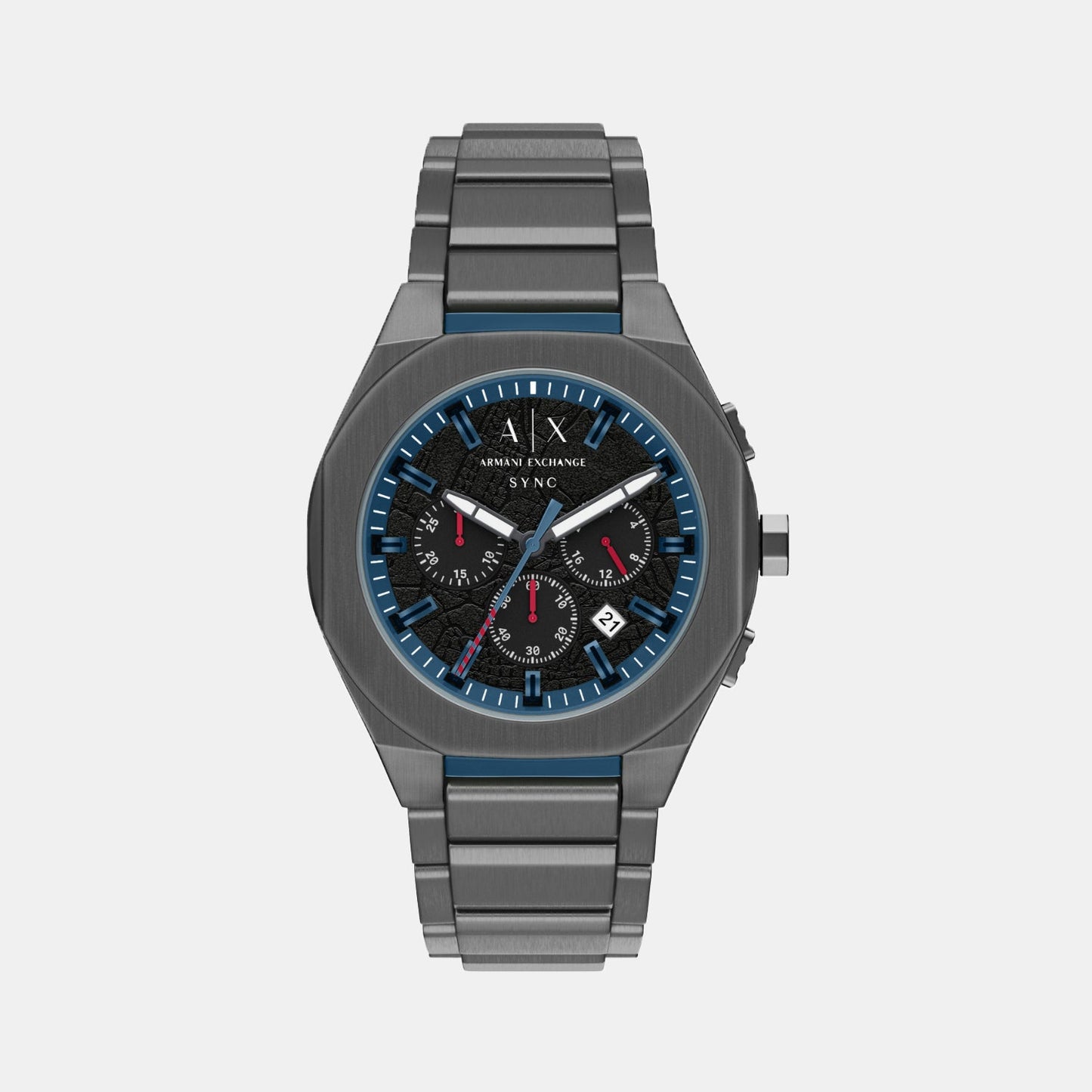 Men Quartz Black Dial Chronograph Stainless Steel Watch AX4295
