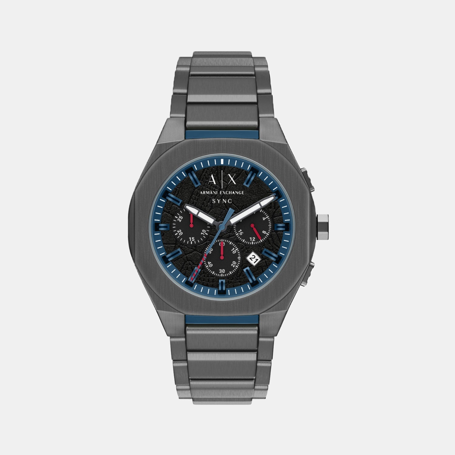 Men Quartz Black Dial Chronograph Stainless Steel Watch AX4295