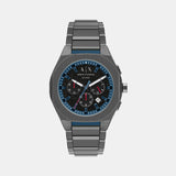 Men Quartz Black Dial Chronograph Stainless Steel Watch AX4295