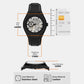 Men Automatic Silver Dial Multi-Function Leather Watch AX4297