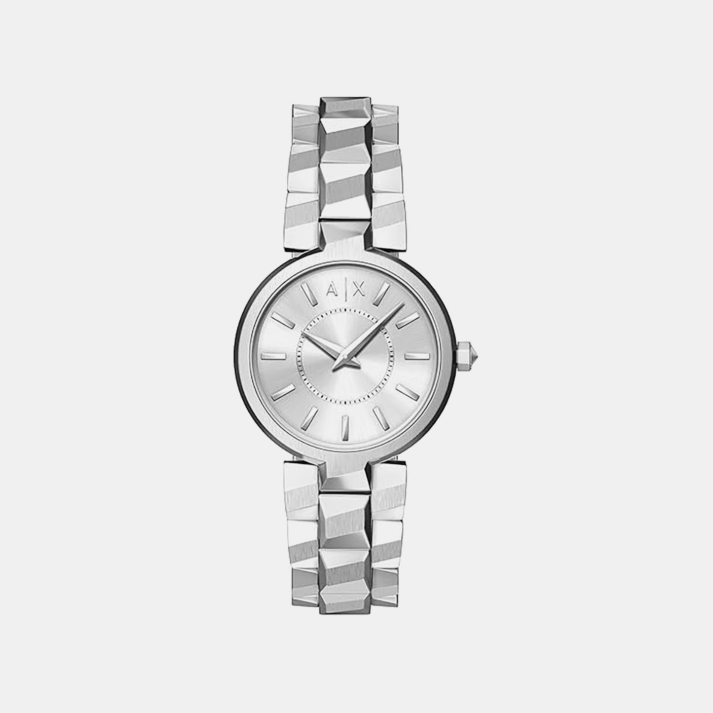 Women Quartz Silver Dial Analog Stainless Steel Watch AX4405