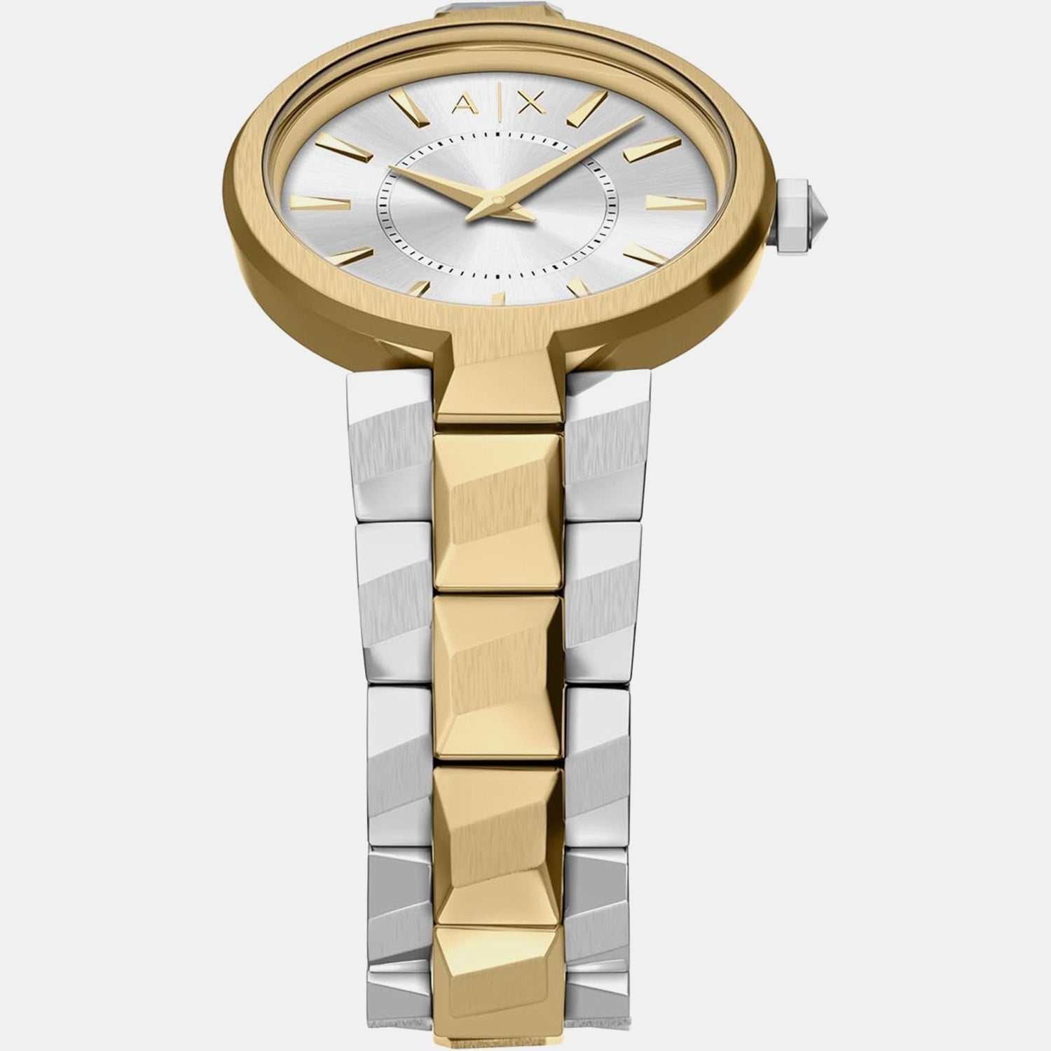 Women Quartz Silver Dial Analog Stainless Steel Watch AX4406