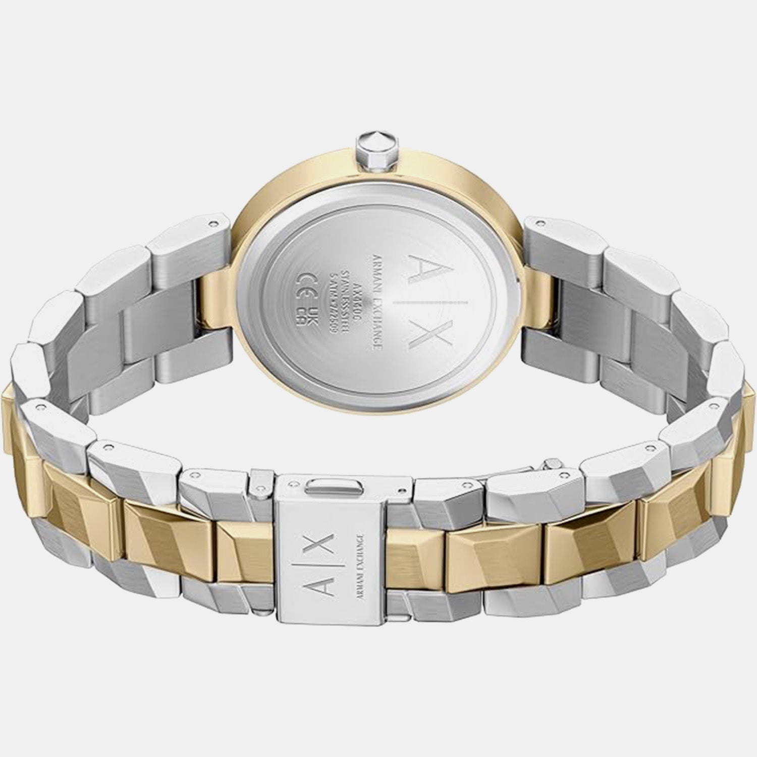 Women Quartz Silver Dial Analog Stainless Steel Watch AX4406